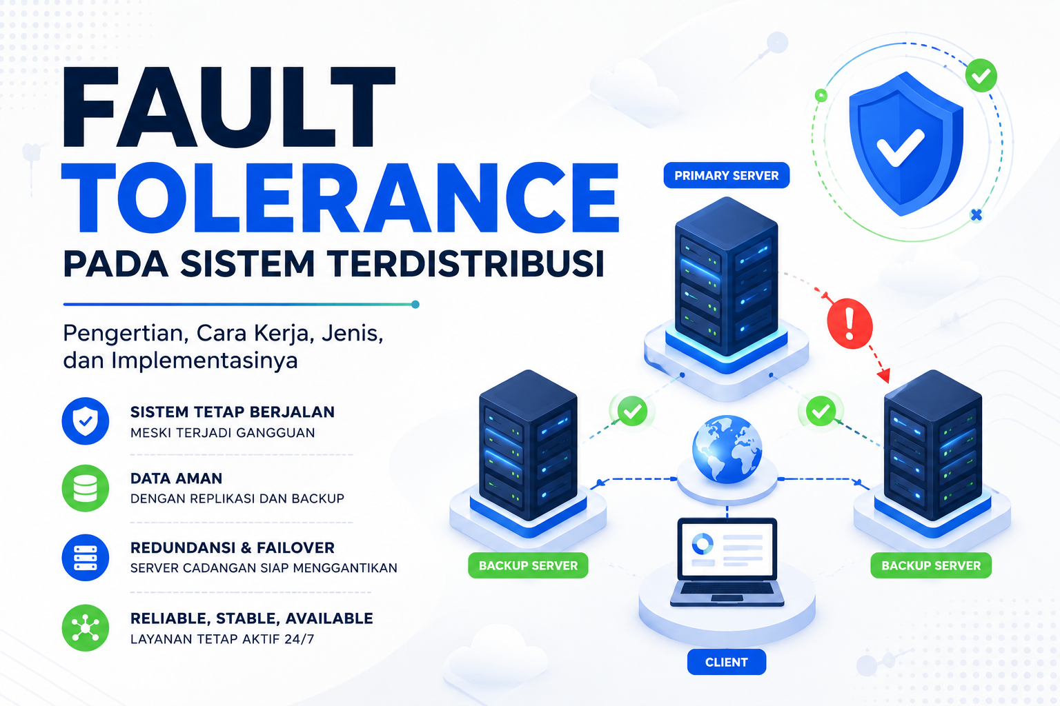 Fault Tolerance pada Sistem Terdistribusi: Pengertian, Cara Kerja, Jenis, dan Implementasinya